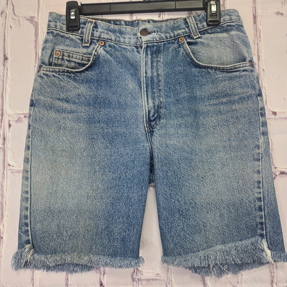 Vintage 80s Levi's Blue Denim Shorts Orange Tab Student Made in USA Mens W30